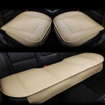 Universalus 5D automobilio PU odinis priekinės sėdynės galinės sėdynės užvalkalas, kvėpuojantis sėdynės pagalvėlė 3Pcs/set smėlis