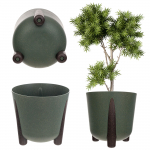 KADAX Doniczka Donica Na Kwiaty Eco Osłonka N&oacute;żki + Wkład 18cm Brązowa 18cm