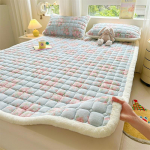 Milk Velvet medvilninio čiužinio pagalvėlė naudojimui namuose, žieminis koralų aksominis čiužinys &scaron;ilumai ir tankinimui 120x200cm &scaron;viesiai mėlyna spalva