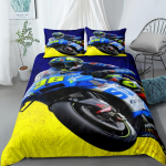 Motociklininko antklodės užvalkalų komplektas UK Vienvietis Dvigulis Karalienės JAV Twin Pilnas Karali&scaron;kas Dydis Lovos Lino Komplektas 140x210cm blue