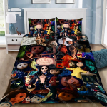 Animacinis antklodės užvalkalas, pagalvės užvalkalas, patalynės komplektas suaugusiems berniukams C-coraline, mergaitėms, miegamojo dekoracija, vaikų dovana, viengulis, dvigulis, didelis dydis EU Single 90x200cm