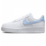 Nike Air Force 1 Low '07 Essential Balti Mėlyni langeliai Moteri&scaron;ki kedai DZ2784-100 38.5
