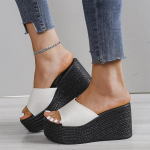 Moteri&scaron;kos platformos paplūdimio &scaron;lepetės Auk&scaron;takulniai Plei&scaron;tai Sandalai Vasariniai Batai Nauji Moteri&scaron;ki Batai Stori Slides Sexy Pumps Fad Flip Flops 35