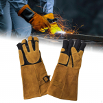 Gyvūnų tvarkymo pir&scaron;tinės Anti Bite Storinamos Daugiafunkcinės Sutvirtintos Pamink&scaron;tintos Dvigubo Odos for 38.5cm yellow black