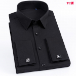 Vyri&scaron;ki mar&scaron;kiniai su prancūzi&scaron;komis rankogalių sąsagomis, slim fit, su kontrastingos spalvos apykakle, Windsor apykakle, dryžuoti, formalūs, ilgomis rankovėmis M