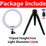 26 cm LED asmenukių žiedinė lempa fotografijai, asmenukių žiedinis ap&scaron;vietimas, USB nuotolinio valdymo pultas, papildomas ap&scaron;vietimas &bdquo;TikTok&ldquo; vaizdo įra&scaron;ams, tiesioginėms transliacijoms su telefono laikikliu, trikojis