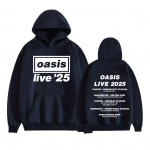 Roko Grupė O-Oasis Live 25 Pasaulinis 2025 M. Turas Dangtelis Megztinis Vyri&scaron;ka Mada Ilgomis Rankovėmis Gobtuvas Unisex Per dydį Džemperis Gatvės Stilius S black