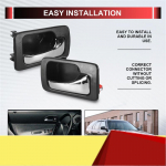 ide Door Handle Front Rear Left Right Set For Honda Accord CB7 1990-1994 Car Styling-M53K Black Silver black