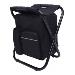 Žvejybinė kėdė sulankstoma taburetė ne&scaron;iojama kuprinė &scaron;altkrep&scaron;is izoliuotas pikniko krep&scaron;ys sėdynė juoda