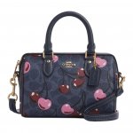 &bdquo;Coach Rowan 17&ldquo; prekės ženklo logotipo vy&scaron;nių ra&scaron;to odinis cilindrinis moteri&scaron;kas krep&scaron;ys su pečių rankine, mėlyna CY741-IMDEI Basic Set (Bag+Dust Bag)