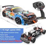 Nauja 1:10 dvigubų amortizatorių, 40 km/70 km/h greitaeigio &bdquo;Drift&ldquo; nuotolinio valdymo automobilio 2,4 G 4WD RC visureigė, Kalėdų dovana vaikams gimtadienio proga 2 battery