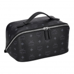 MCM juodas Visetos monogramos kelioninis dėklas su vir&scaron;utine rankena ir dvigubu užtrauktuku kasdieniam ir kelionėms Basic Set (Bag+Dust Bag)