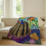 Ta&scaron;kinė menininkė Yayoi Kusama Antklodė Sofai Biurui Lovai Lėktuvui Kelionei Miegui Skaitymui Atsipalaidavimui Stovyklavimui Mink&scaron;ta Ir &Scaron;ilta 180cmx230cm