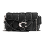 Coach Tabby 18 Minimalistinis Sidabrinis Logotipas Grandinėlė Nuimamas Rie&scaron;inis Dirželis Napa Oda Rankinė Per Petį Mažos Moteri&scaron;kos Rankinės Juoda CP018-LHBLK Basic Set (Bag+Dust Bag)
