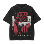 Three Days Grace Alienation Tour Apsirengimas Skalbti Mar&scaron;kinėliai Unisex Moteri&scaron;ki Streetwear Hip Hop Mar&scaron;kinėliai Spausdinti Mar&scaron;kiniai Trumpomis Rankovėmis S brown