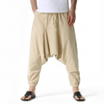 Vyri&scaron;kos kelnės Harem Pants Baggy laisvalaikio jogos laisvalaikio tarpkojo kelnės M smėlis