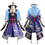 Genshin Impact Kamisato Ayaka Cosplay Kostiumas Moterims Su Peruku Vėduokle Ir Klumpėmis L gray