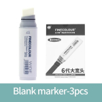 Finecolour 20 mm pločio žymeklių rinkinys POP alkoholiniai linijiniai eskizavimo meno žymekliai ra&scaron;iklis pie&scaron;imui pie&scaron;imo meno reikmenims EF105 white