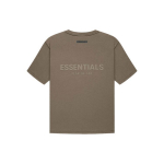 Fear of God Essentials FW21 Derliaus spalvos vienspalviai mar&scaron;kinėliai su raidžių spauda, apvalia i&scaron;kirpte, trumpomis rankovėmis, unisex vir&scaron;utinė dalis, kviečių rudumo, FOG-FW21-008 XL
