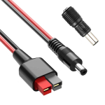 1,5 m / 5 pėd. 14AWG DC5521 / DC7909 jungtis Anderson kabeliui, skirta Jackery / BLUETTI / Anker / GRECELL / Goal Zero Yeti saulės generatoriams ir kt.