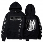 Kar&scaron;ti Anime Attack On Titan Gobtuviniai megztiniai Levi Shingeki No Kyojin Spausdinti Gobtuvas Vyrai Moterys Drabužiai Didelio Dydžio Palaidinė Harajuku Megztinis XXXL black