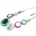 NOA [I9973] - Collier Cr&eacute;ateur 'Bora Bora' vert violet žalia