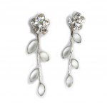 Les Tr&eacute;sors De Lily [K0979] - Boucles Cr&eacute;ateur 'Paradis Floral' blanc balta