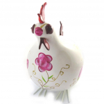 Les Tr&eacute;sors De Lily [M9052] - Figurine 'Coq Cocorico' ivoire rose - 30 cm