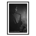 Les Tr&eacute;sors De Lily [Q9685] - Toile cr&eacute;ateur 'Jazz' noir (La musique rend les hommes libres - saxo) - 60x40 cm