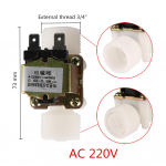Įprastai uždarytas 3/4 colių vidinis sriegis elektrinis solenoidinis vožtuvas DC12V AC220V magnetinis jungiklis siurblio valytuvas skalbimo ma&scaron;inos priedai AC 220V