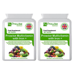 Multivitaminų ir geležies 180 tablečių (6 mėnesių dozė) Imuniteto palaikymas | JK Pagaminta Prowise Healthcare Pack of 2
