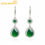 SACE GEMS Klasikiniai vario lydinio cirkonio auskarai moterims Vestuvių dovanos žalia