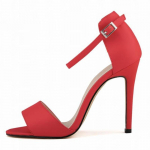 Moteri&scaron;kos basutės 11cm Sexy Open Toe Matiniai dirželiai kulk&scaron;nies auk&scaron;takulniai Vasarinė suknelė Pumps Batai batai 38 raudona