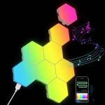 DIY BT graffiti wifi voice control hexagonal gaming honeycomb strange light board splicing quantum