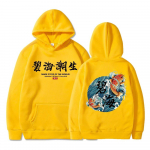 Rudens Unisex Hoodies Japoni&scaron;ko Ukiyo-e Stiliaus Spaudiniai Puloveriai Megztiniai Madingi Hip Hop Gatvės apranga y2k Hoodie Unisex Megztinis Unisex 4XL yellow