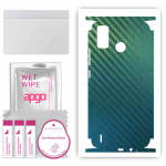 apgo Protective Skin Sticker for the back+sides compatible with Tecno Spark 6 Go, Full Wrap Film, Foil, Vinyl - Pattern Carbon Chameleon CAKA1