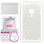 apgo Protective Skin Sticker for the back+sides compatible with Huawei Mate 20, Full Wrap Film, Foil, Vinyl - Pattern White Fabric