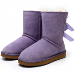 Natūralios odos moteri&scaron;ki sniego batai &Scaron;ilti žieminiai batai moteri&scaron;ki batai &scaron;ilti žieminiai batai stori pliu&scaron;iniai plok&scaron;čiapadžiai batai 37 violetinė