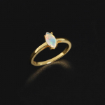 Paprasto dizaino spalvingi spalio mėnesio Birthstone Natural Opal Gems S925 sidabrinis žiedas Madingos moterys ir merginos kasdien dėvi i&scaron;skirtines dovanas US RING SIZE:5# geltona