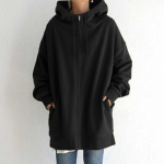 Oversize Moteri&scaron;ki megztiniai Megztiniai Megztiniai Žieminiai Užtrauktukas Ilgos Striukės Paltas Moteri&scaron;ki Gatvės drabužiai su gobtuvu Harajuku Fleece Vir&scaron;utiniai drabužiai XXXXL