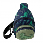 Animacinių filmų dinozaurų vaikų juosmens krep&scaron;iai Crossbody monetų piniginės krūtinės mai&scaron;elis (Žalias) žalia