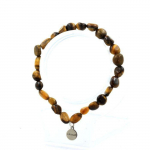 Pierres et Min&eacute;raux. Bracelet Oeil de Tigre d'Afrique du Sud. Taille Personnalisable. Fabriqu&eacute; en France.