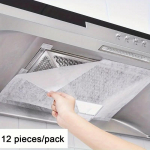 12 vnt. virtuvės gartraukio apsauga nuo riebalų, riebalus sugerianti plėvelė, riebalus sugerianti popierinė filtro tinklelis, vienkartinė &scaron;oninė riebalų sugėrimo priemonė, virtuvės reikmenys 45cm*43cm balta