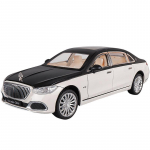 1/24 Benz Maybach S680 Lydinio Automobilis Diecast Metalinis Modelis Garsas ir &Scaron;viesa Žaislinis Automobilis Centrinio Valdymo Papuo&scaron;alai Kolekcionuojami Vaikų Žaislai balta/juoda