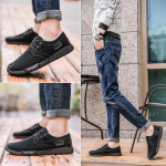 Pavasario ir rudens nauji drobiniai vyri&scaron;ki batai, kvėpuojantys ir kvapnūs medžiaginiai batai, universalūs, lengvi, laisvalaikio batai lentoje 39 juoda