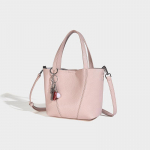 &Scaron;velnios prabangos natūralios odos rankinė kibiro formos Ni&scaron;inė moteri&scaron;ka rankinė Vienos peties Crossbody rankinė rožinė