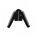 Adidas Originals Trefoil Juostelė Užtrauktukas Stovintis Apykaklė Trumpas &Scaron;varkelis Moteri&scaron;kas &Scaron;varkelis Juodas IP3004 XXS