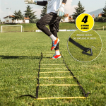Greičio ir vikrumo treniruočių rinkinys Vikrumo kopėtėlės Futbolo kopėtėlės su 12 pakopų, su 12 kūgių ir 4 kuoliukais Futbolo treniruotė