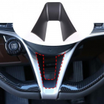 For Alfa Romeo Giulia 2017-19 Matte black Car Steering Wheel U-Shaped Cover Trim