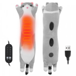 USB &scaron;ildanti pagalvėlė Menstruacijoms &scaron;ildoma pliu&scaron;inė miela katės pagalvė antklodė Kaklui Nugarai Pilvui &Scaron;ildymo pagalvėlė Moterims Menstruacijų skausmams Menstruacinis gray